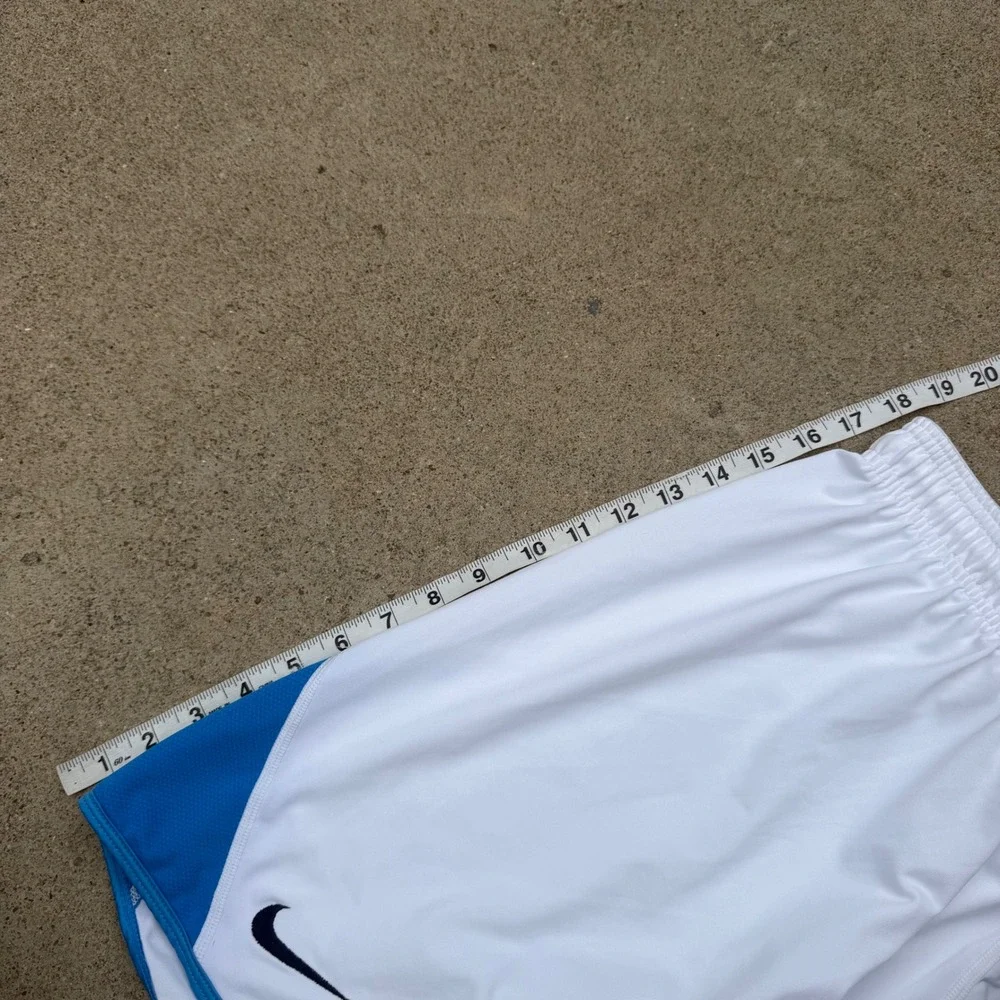 NIKE | Mens Soccer Athletic Shorts 3XL White Blue Vintage Athleisure Dri-FIT
